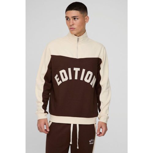 Col montant zippé en jersey à écussons homme - S - Boohooman - Modalova