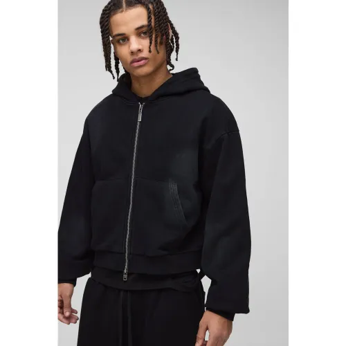 Sweat à capuche épais premium délavé homme - S - Boohooman - Modalova