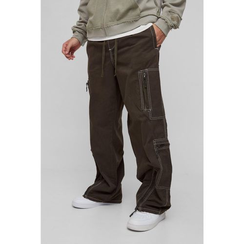 Pantalon cargo baggy en toile à coutures contrastantes - S - Boohooman - Modalova