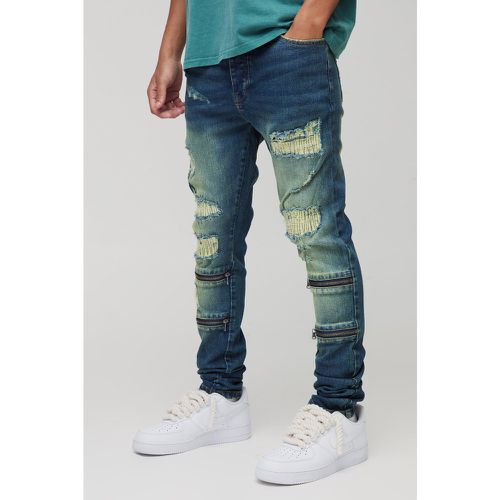 Jean skinny déchiré et réparé - 28R - Boohooman - Modalova