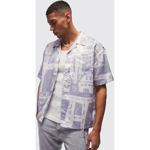 Chemise oversize à imprimé route - S - Boohooman - Modalova