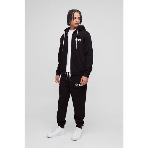 Survêtement avec sweat à capuche zippé et poches - Ofcl - S - Boohooman - Modalova