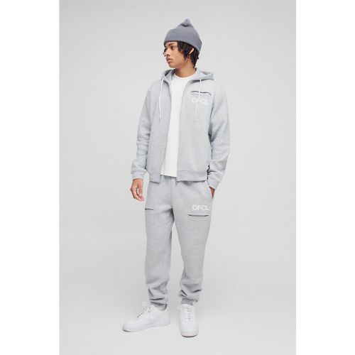 Survêtement avec sweat à capuche zippé et poches - Ofcl - S - Boohooman - Modalova