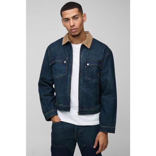 Veste oversize côtelée en jean homme - XL - Boohooman - Modalova