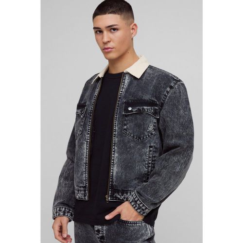 Veste oversize côtelée en jean homme - S - Boohooman - Modalova