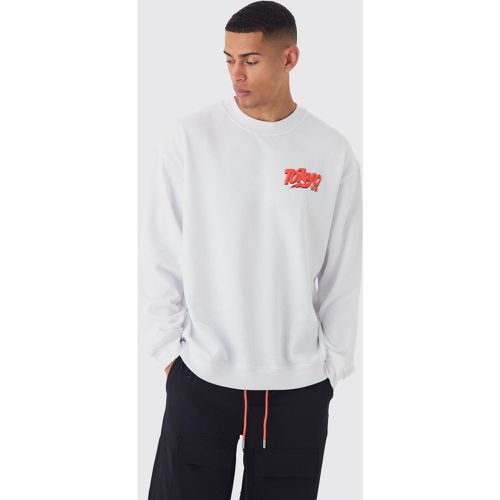 Sweat oversize à col montant et imprimé Tokyo homme - S - Boohooman - Modalova