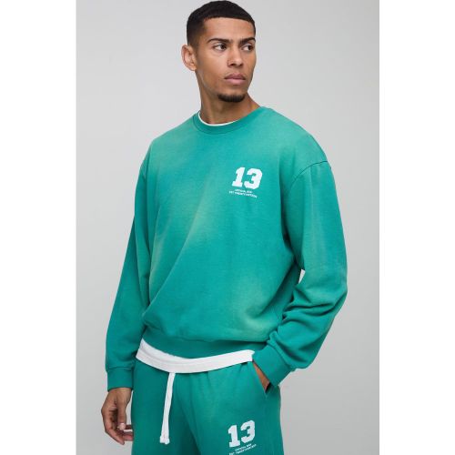 Sweat oversize délavé imprimé - Ofcl - S - Boohooman - Modalova