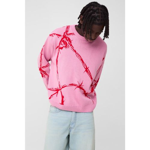 Pull oversize à motif jacquard - XL - Boohooman - Modalova