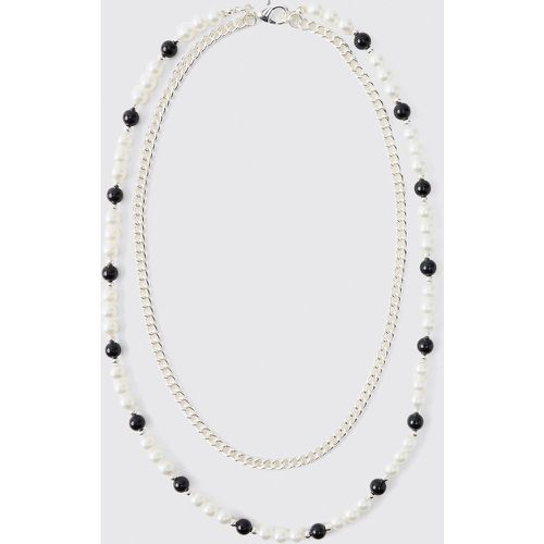 Collier perlé à chaînes multiples - ONE SIZE - Boohooman - Modalova