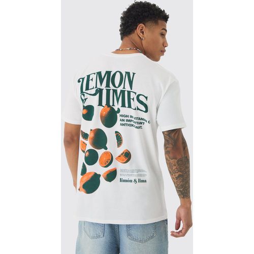 Oversized Lemon And Lime Graphic T-shirt - Boohooman - Modalova