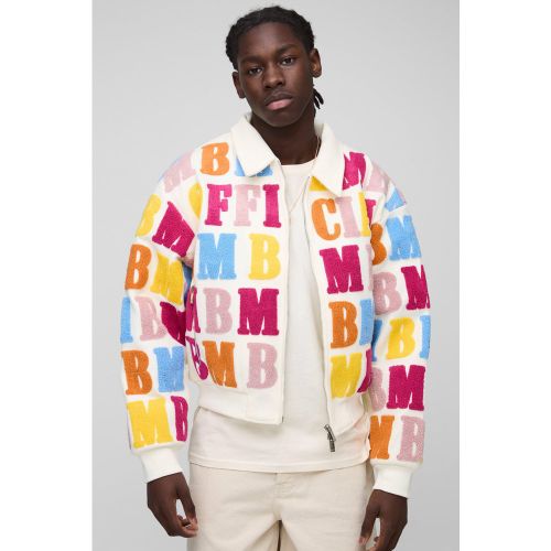 Veste universitaire oversize à écusson - L - Boohooman - Modalova