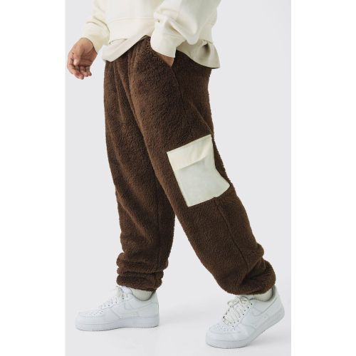 Jogging droit en polaire à poches - S - Boohooman - Modalova