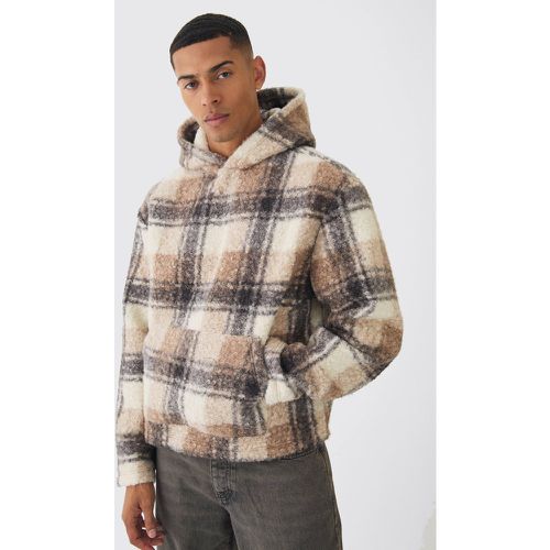 Sweat à capuche oversize à carreaux homme - L - Boohooman - Modalova