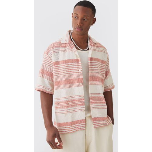 Chemise oversize rayée à manches courtes - M - Boohooman - Modalova