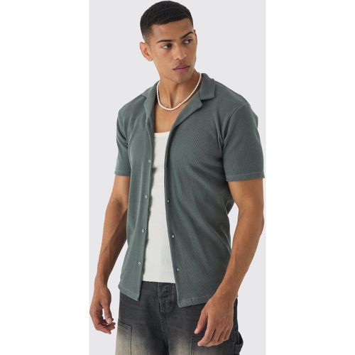 Chemise oversize côtelée en jersey - S - Boohooman - Modalova