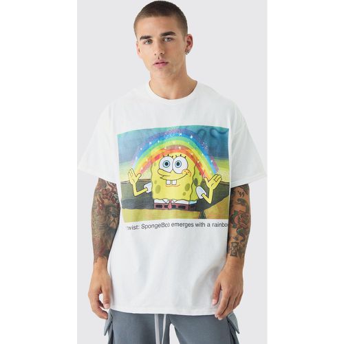 T-shirt oversize imprimé à imprimé Bob L'éponge - S - Boohooman - Modalova