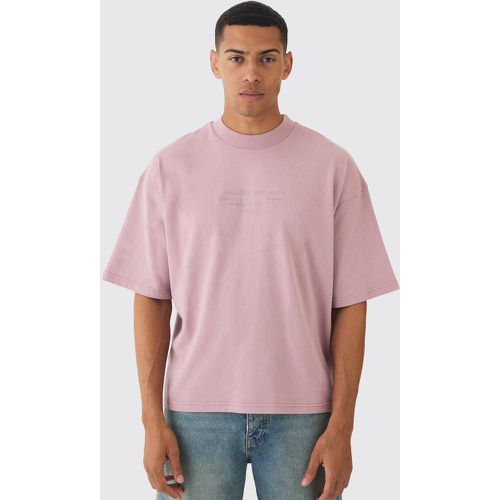 Oversized Boxy Extended Neck Peached Heavyweight T-shirt - M - Boohooman - Modalova