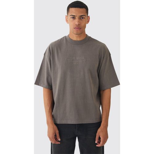 Oversized Boxy Extended Neck Peached Heavyweight T-shirt - M - Boohooman - Modalova