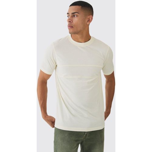 T-shirt moulant color block à slogan - MAN - S - Boohooman - Modalova