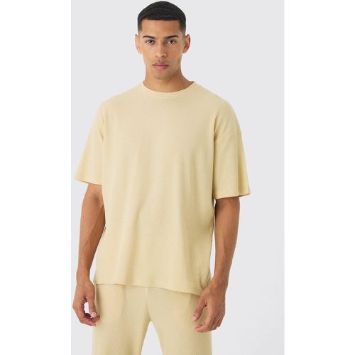 T-shirt oversize effet gaufré - M - Boohooman - Modalova