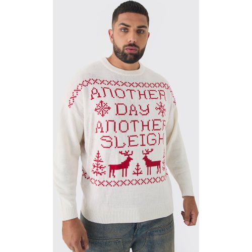 Grande taille - Pull de Noël à slogan Another Day Another Sleigh - XXXXXL - Boohooman - Modalova