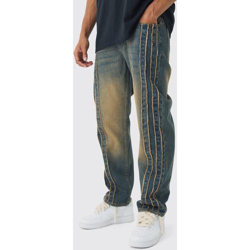 Jean large délavé à empiècements contrastants - 28R - Boohooman - Modalova