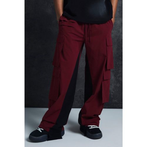 Pantalon cargo large technique à taille élastiquée - S - Boohooman - Modalova