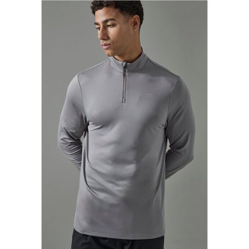 Top de sport à col zippé et manches longues - MAN Active homme - S - Boohooman - Modalova