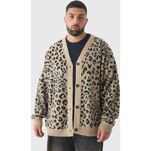 Grande taille - Cardigan oversize à imprimé léopard - XXXL - Boohooman - Modalova