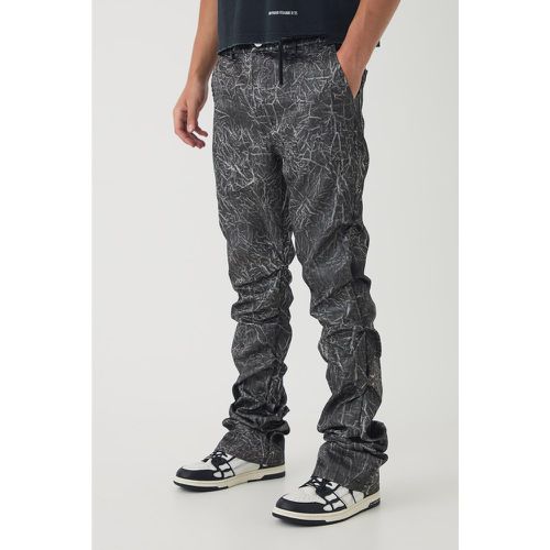 Pantalon flare slim froncé à volants - 28 - Boohooman - Modalova