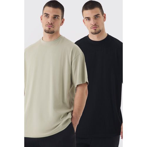 Tall - Lot de 2 t-shirts oversize - S - Boohooman - Modalova