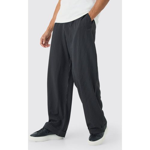 Pantalon baggy à rayures fines et ourlet retroussé - S - Boohooman - Modalova