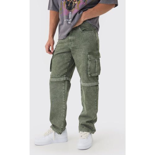 Pantalon cargo large délavé - 28 - Boohooman - Modalova