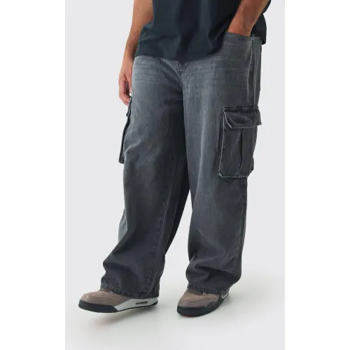 Grande taille - Jean cargo large homme - 42 - Boohooman - Modalova