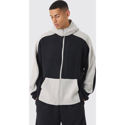 Sweat à capuche oversize zippé en polaire homme - S - Boohooman - Modalova