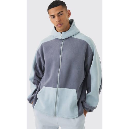 Sweat à capuche oversize zippé en polaire homme - S - Boohooman - Modalova