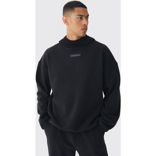 Sweat à capuche oversize à col montant en polaire homme - S - Boohooman - Modalova