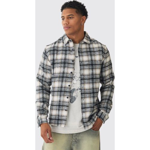Chemise oversize imprimée à carreaux - M - Boohooman - Modalova