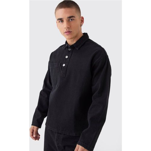 Chemise oversize à col montant et manches longues - S - Boohooman - Modalova