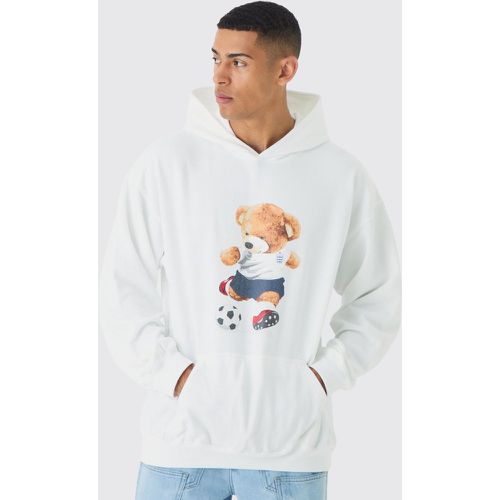 Sweat à capuche oversize à imprimé ours en peluche - L - Boohooman - Modalova