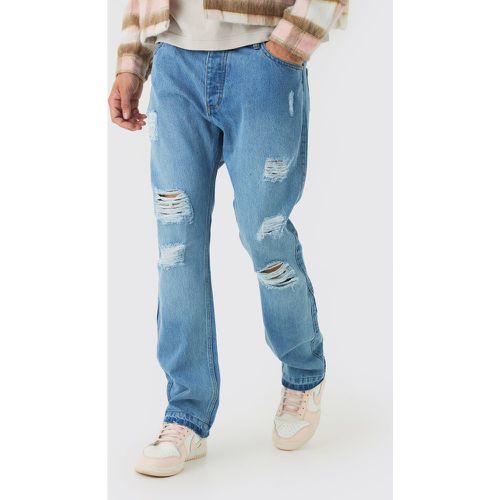 Jean flare déchiré au genou - 28R - Boohooman - Modalova