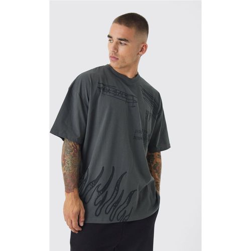 T-shirt oversize à imprimé dessin - S - Boohooman - Modalova