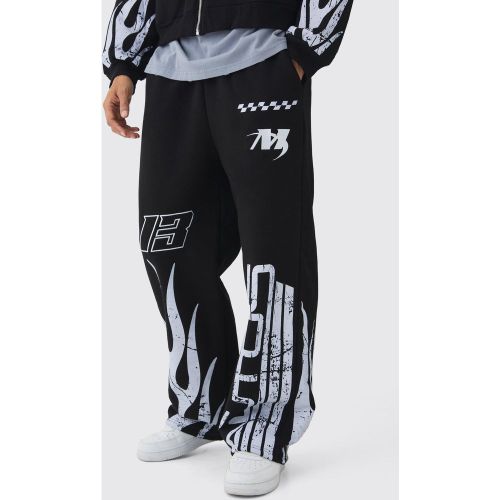 Jogging large à imprimé flammes - S - Boohooman - Modalova