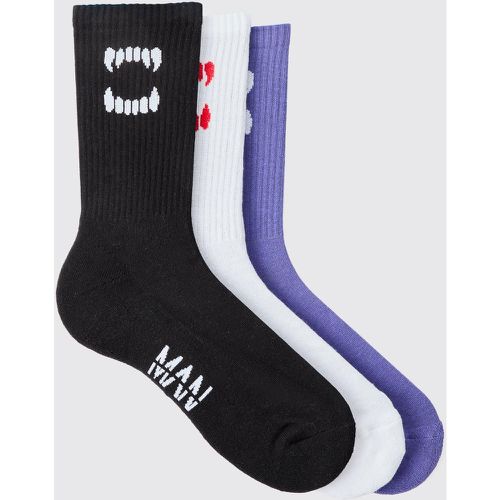 Lot de 3 paires de chaussettes côtelées - ONE SIZE - Boohooman - Modalova