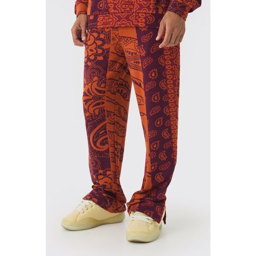 Jogging large fendu à motif cachemire - S - Boohooman - Modalova