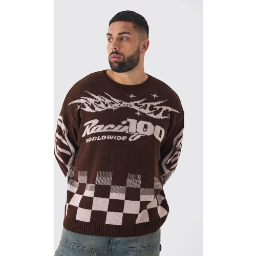 Grande taille - Pull en maille à col ras du cou - XXXL - Boohooman - Modalova