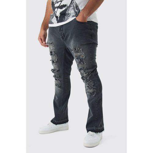 Grande taille - Jean flare skinny à soufflets - 38 - Boohooman - Modalova