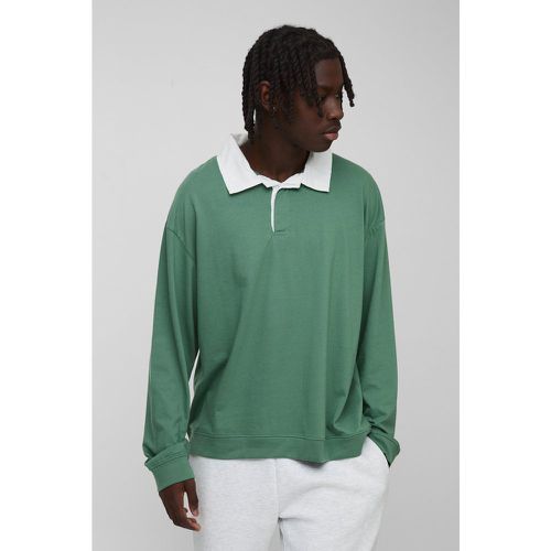 Polo oversize à manches longues - S - Boohooman - Modalova