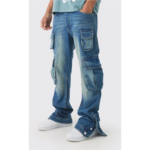 Jean flare cargo à soufflet homme - 28R - Boohooman - Modalova