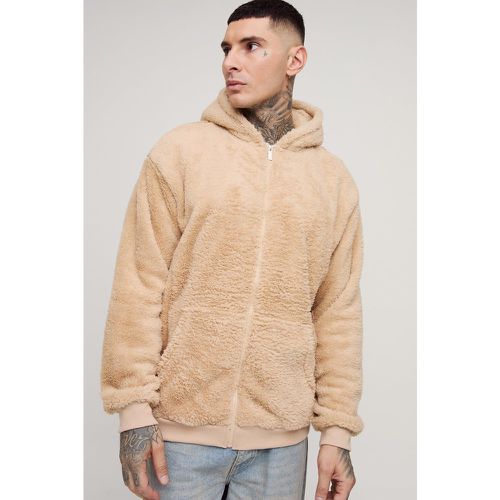 Tall - Sweat à capuche oversize zippé en polaire homme - S - Boohooman - Modalova